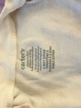 Carter's Cream Baby Pajama Onesie with Double Zipper